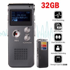 32G Paranormal Ghost Hunting Equipment Digital EVP Voice Activated Recorder Grey