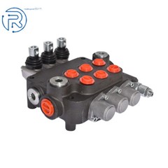 3 Spool 21 GPM Hydraulic Monoblock Double Acting Control Valve SAE Ports NEW