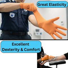 5 Mil Full Latex Powder Free Orange Nitrile Disposable Gloves 2000 Pcs, Small