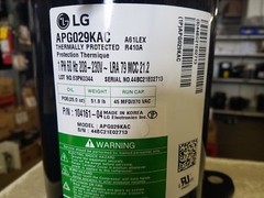 LG APG029KAC 29,000 BTU 230/1/60 R-FOUR TEN A SCROLL A/C COMPRESSOR