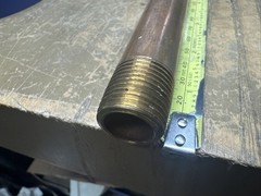 1/2″ NPT x 12″ Threaded Brass Pipe Nipple TBE MNPT 1/2″ X 1/2″ 1J3975-D10