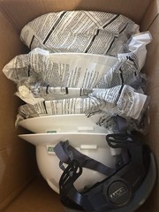 NEW Lot Of 6 Verizon Full Brim Hard Hats MSA V Gard Size Medium White