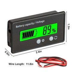 2Pcs LCD Display DC Battery Monitor Meter 12v 24v 36v 48v For Car RV Solar US