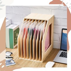ReliThick 1 Pcs 12×12 Paper Storage Organizer Wood Slope Design Scrapbook Fil…