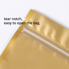 5x7in Matte Clear Front Gold Back Foil Mylar Stand up Zip Lock Bag w/Machine O1