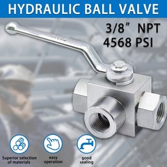 3/8″ NPT 3 Way Ball Valve 4568PSI KHB Hydraulic Industrial Fluid Control 3 Pack