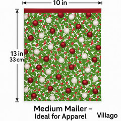 Christmas Poly Mailers 10×13 Self-Seal Shipping Bags, Waterproof & TearResistant