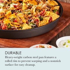 Chicago Metallic 14-Inch Deep Dish Pizza Pan, Nonstick Carbon 14-Inch, Silver