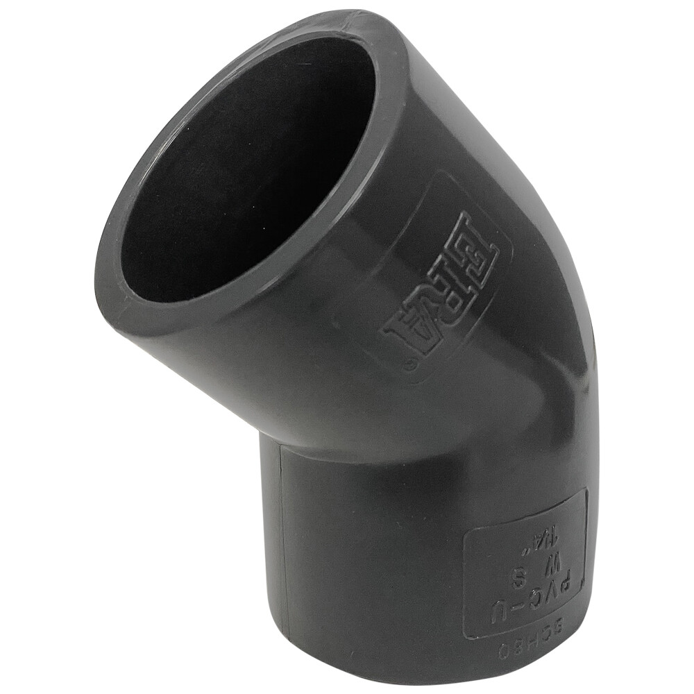 Sch 80 PVC 1-1/4 Inch 45 Degree Elbow Socket Connect