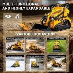 Skid Steer Loader Runtong 23HP EPA-Certified Diesel Tracked Multifunctional
