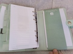 NIB Kikki K Teal Green Silver Leather Personal Planner Notebook Calendar