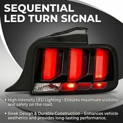 Rear Brake Signal Lamp LED Clear Tail Lights Assembly 2005-2009 Pair