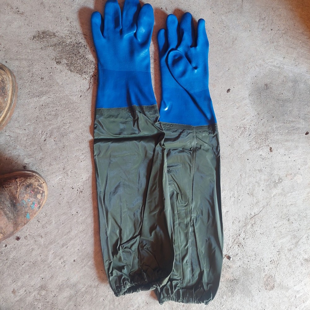 PVC Chemical Resistant Gloves, Long Rubber Gloves, Long Waterproof Gloves and He