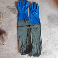PVC Chemical Resistant Gloves, Long Rubber Gloves, Long Waterproof Gloves and He