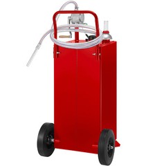30 Gallon Gas Fuel Diesel Caddy Transfer Tank Container w/ Rotary Pump 10ft Hose