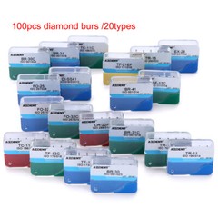 100pcs 20 Boxes Dental Diamond Burs Medium FG 1.6MM Kit For High Speed Handpiece