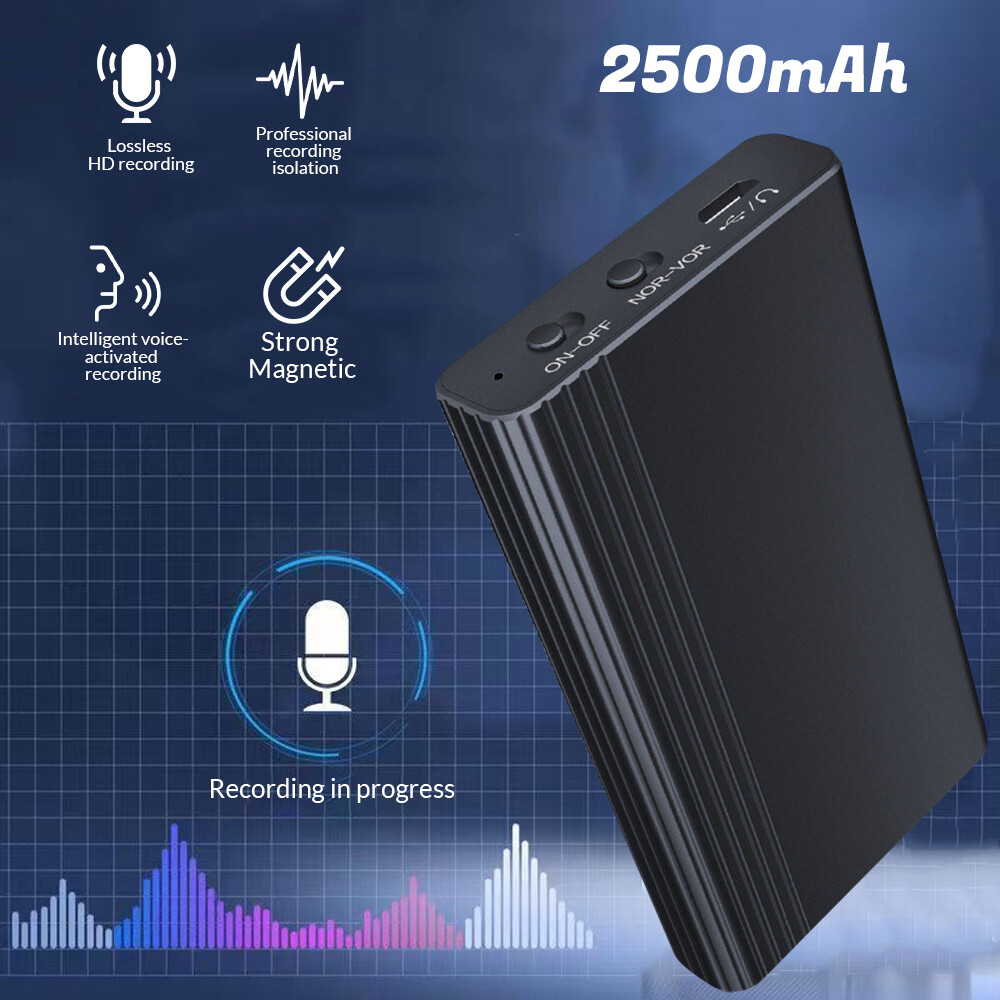 500Hr Digital Voice Recorder Mini Hidden Audio Recording Device MP3 Dictaphone