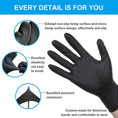 20/50/100PCS Black Nitrile Gloves Disposable Thickened Durable Household Cleanin
