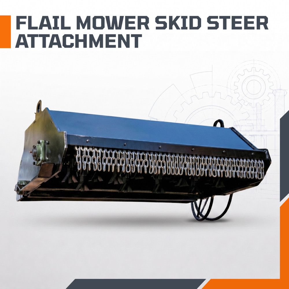 STOMP Skid Steer Flail Mower Attachment 57″ Heavy Duty 19 Tooth Brush Cutter