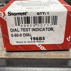 Starrett 196B5 Dial Test Indicator, Vert, 0 To 0.200 NEW
