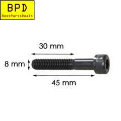 5X M8x1.25×45 Metric Coarse Hex Socket Black Oxide Grade 12.9 Partial Thread