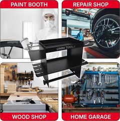 OMNI TOOLS Wall Mount Paper Towel Holder Rack Spray Gun Shelf – Black Steel