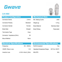 2.4mm Female Connector for .086” Series Cables | DC – 50GHz