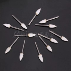 SANDENT Dental White Stone Polishing Burs FG Aluminum Oxide Flame Shape