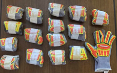 SAS Safety Hi-Vis Impact Work Gloves Lot of 11 Pairs Gray/Yellow/Orange/Red