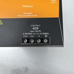 Weidmuller PRO ECO3 1469550000 DIN Rail Connect Power Supply Module 480W 24V 20A