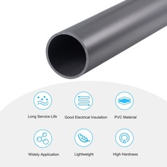 PVC Rigid Round Pipe 36mm ID x 40mm OD 0.35m Light Grey High Impact