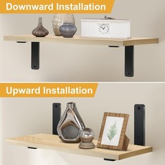 4 Pack – L 6″ x H 4″ x W1.5, 5mm Thick Black L Shelf Bracket, 6”x4”,