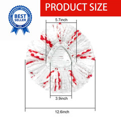 2 Pack Mop Heads Replacements – 40% More Cleaning 2pcs 1-Tank Red, Red