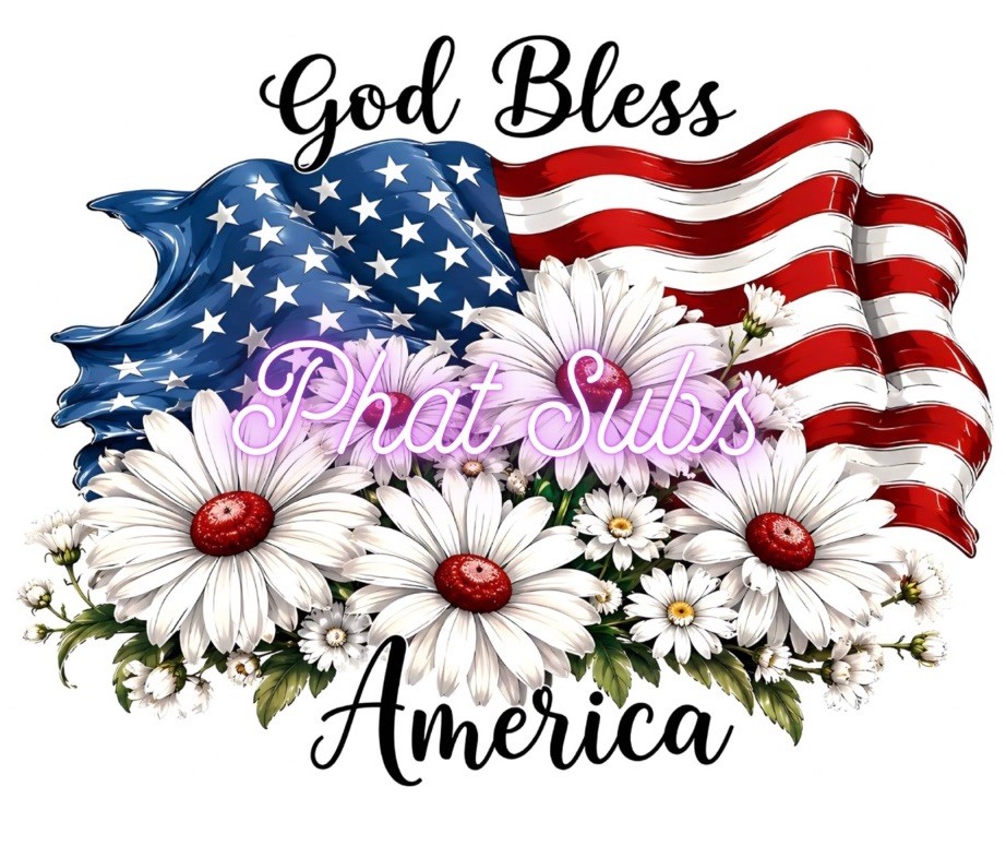 Sublimation Print God Bless America Ready to Press Heat Transfer