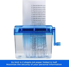 Compact Hand-Powered Paper Shredder – Safe Mini Shredding for Home & Office