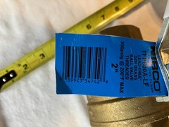 Nibco T-FP600A-LF 2” Threaded Lead Free Ball Valve DZR Brass Body, 250psig