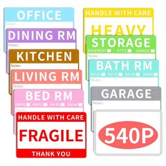 Azureal 540 PCS Moving Labels, 10 Color Coded 2 inch x 3 inch, Multicolor