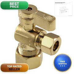 Kingston KF5330BB Quarter-Turn Angle Shut-Off Valve Brushed Brass