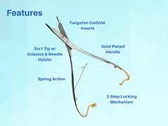 Olsen Mathieu Hegar Needle Holder 6.5 inches with Tungsten Carbide ARTMAN
