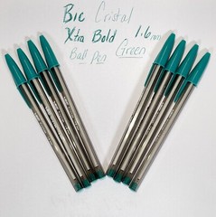 8 Teal Green Bic Cristal Ballpoint Pens 1.6mm Xtra Bold Smooth Writing NEW