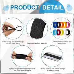 10 Pcs Rubber Cash Bands Money Bands for Cash Elastic Silicone Rubber Wallet Col