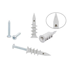 Self Drilling Drywall Plastic Anchors with Screws, Expansion Screws 100 Piece…