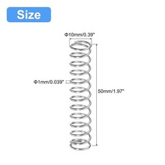 5Pcs Compression Coil Springs, 10mm OD, 1mm Wire, 304 Stainless Steel