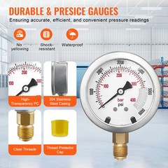 Hydraulic Pressure Test Kit 3 Gauges 6 Test Couplings 3 Test Hoses Case