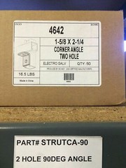 2-Hole 90DEG Corner Angle for Unistrut Channel Two Hole Fitting #4642 P1068