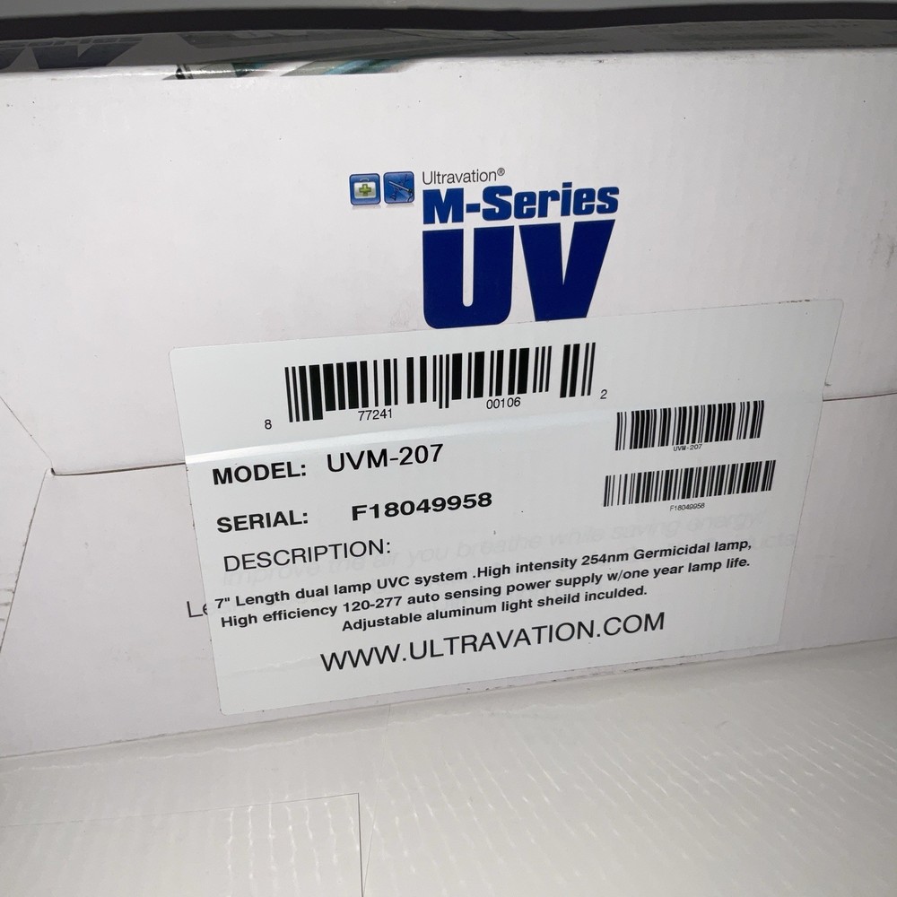 7″ UVM-207 ULTRAVATION® M-Series Germicidal Dual Lamp New In Box