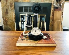 Repurposed Candlestick Western Electric Clock Classic Black Telephone Clock