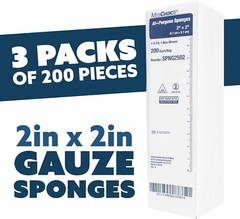 Non-Woven Gauze Sponges, Gauze Pads, Non Sterile, 2″ X 2″ 4-Ply, 600/Case
