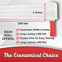 12 Pack Industrial Strength Mini Hand Stretch Wrap with 2 Plastic Handles, 60 Ga