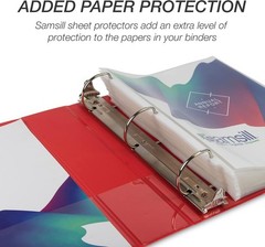 Customizable Eco-Friendly 3 Ring Binder – 625 Page Capacity, Lay-Flat Spine, Red